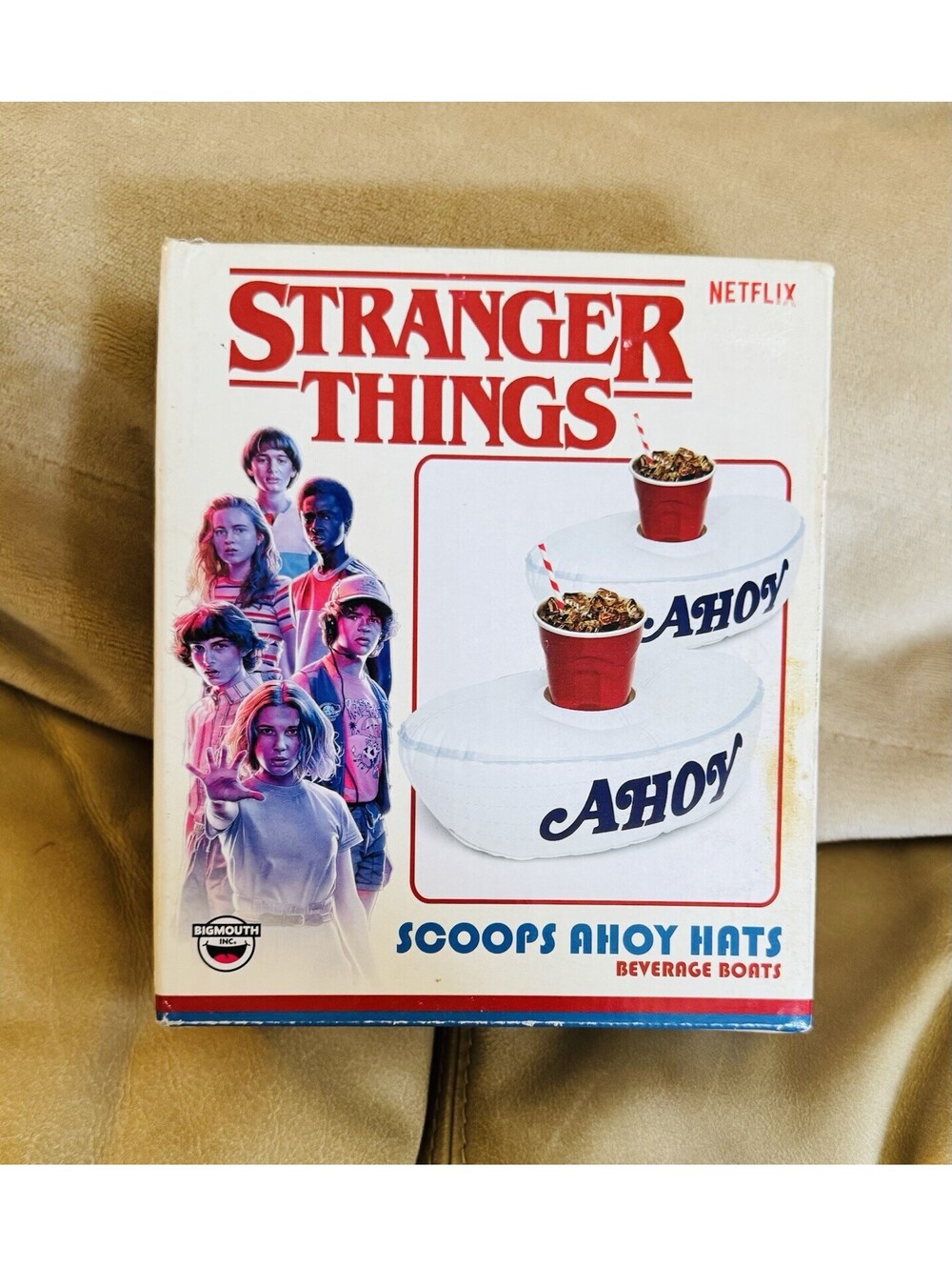 Stranger Things Season 3 Scoops Ahoy Hhats Drink Holder Pool Float 2 Pack NEW